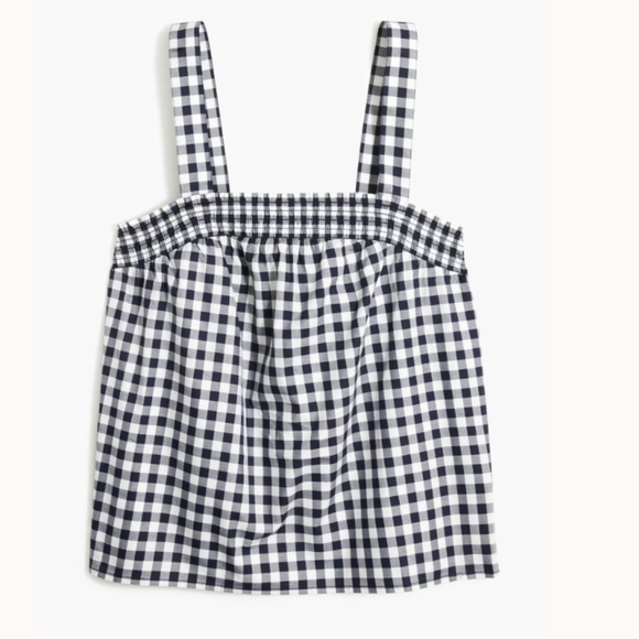J. Crew Tops - J.CREW Black and White Gingham Cotton Tank Top